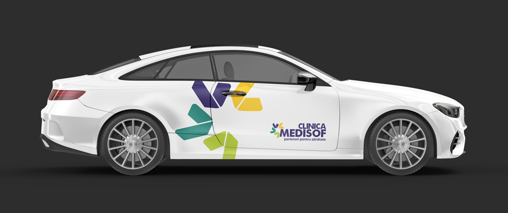 Design autocolant masina pentru Clinica Medisof - creat de Idea Lab Creative Agency Craiova